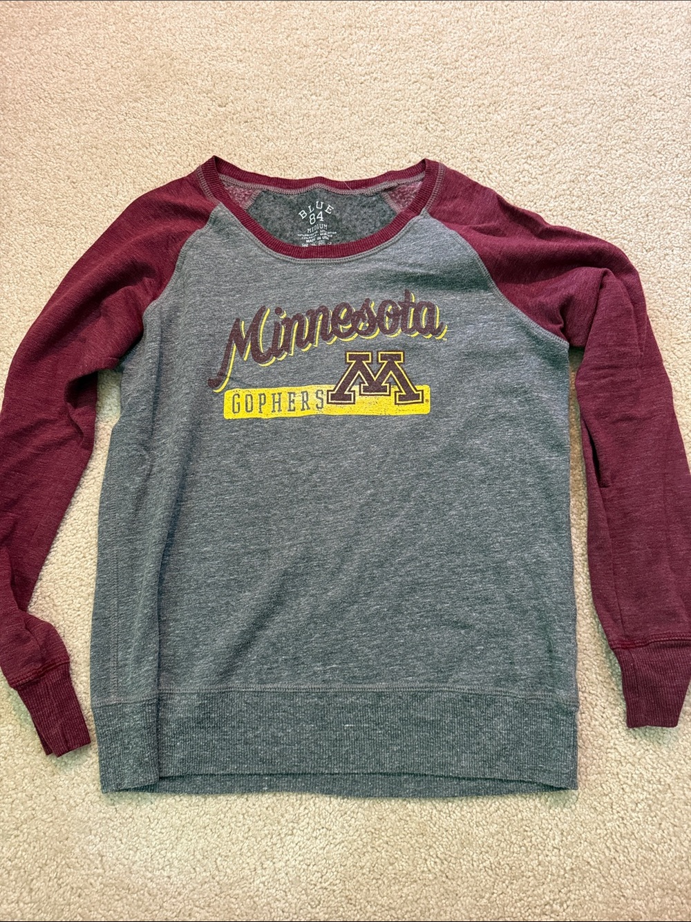 Minnesota Gophers Gray & Maroon Crewneck